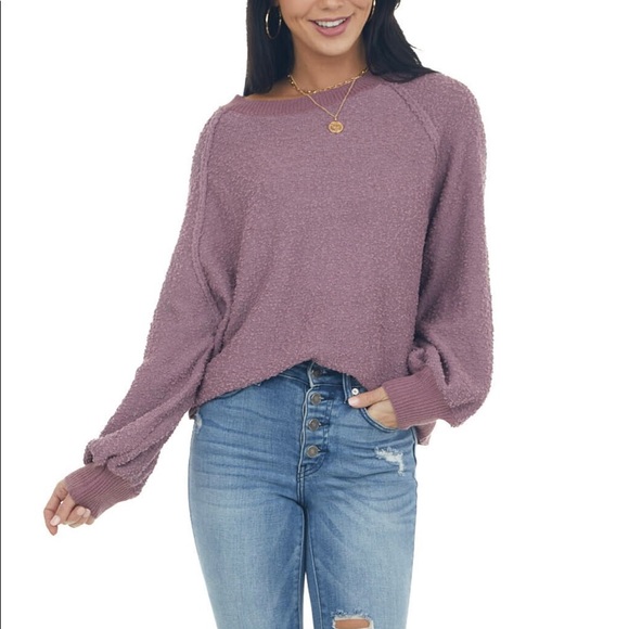 Umgee Sweaters - Umgee mauve textured sweater